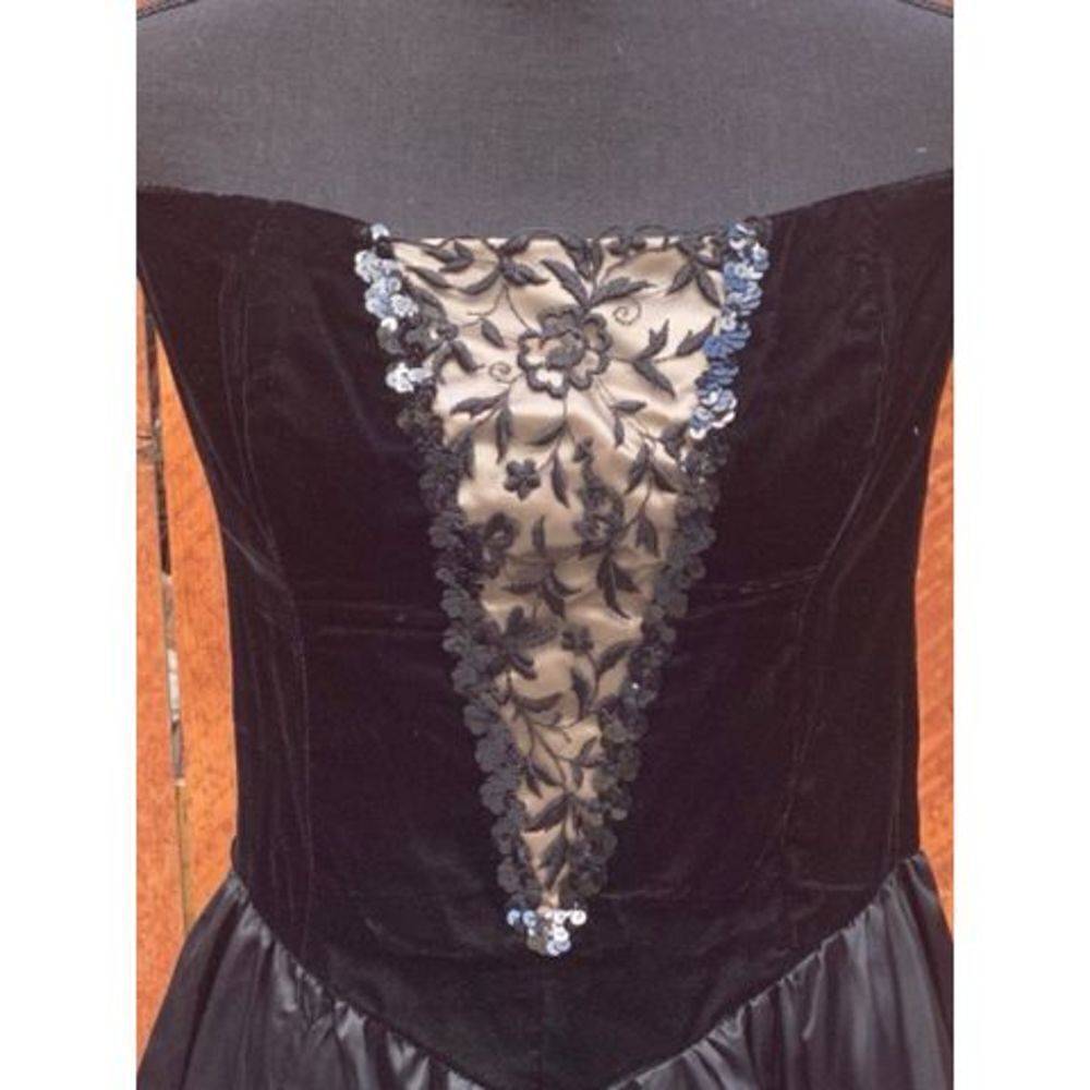 Gunne Sax by Jessica McClintock Dress Gown Formal, Prom, Black Dress NWT - Picture 5 of 11
